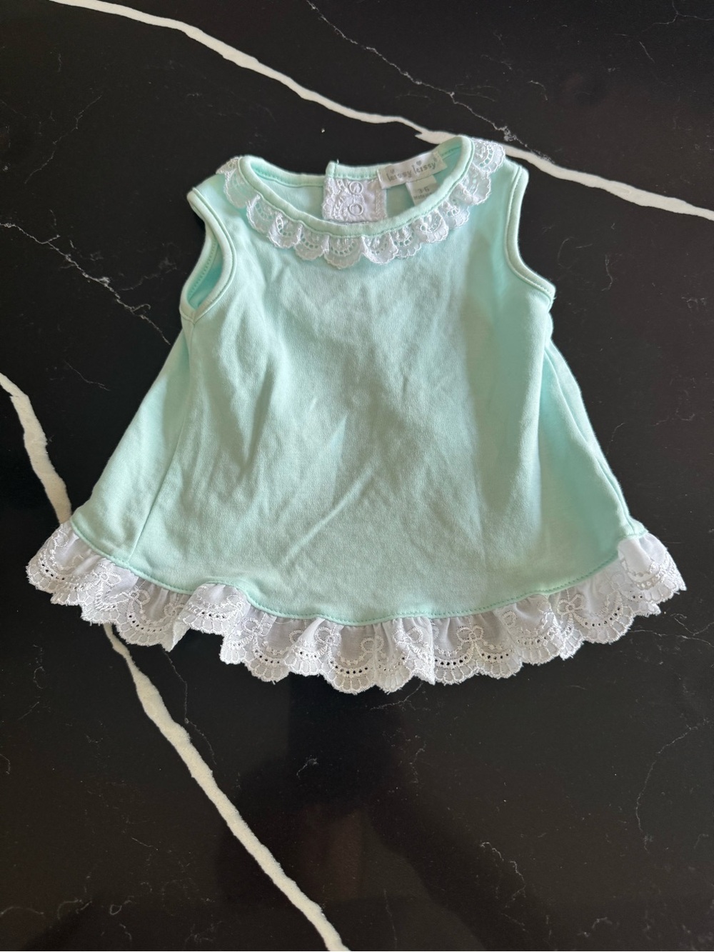 Kissy Kissy Mint Green Tank Top with White Lace